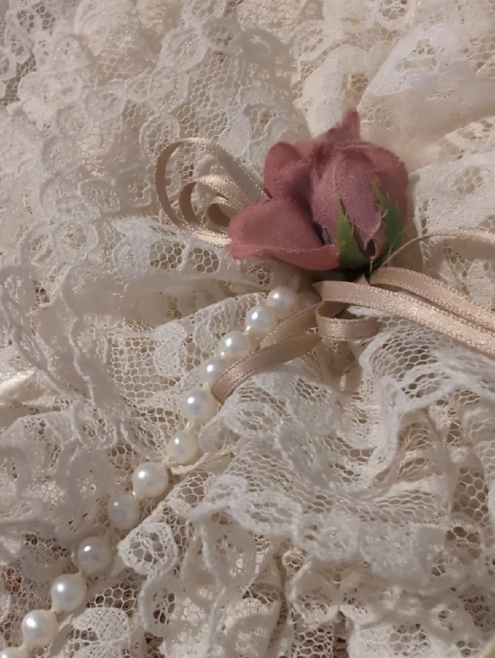Coquette Style Vintage Hand Held Mirror floral Lace Victorian Romantic